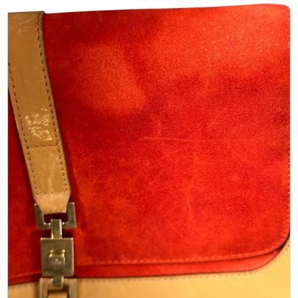 GUCCI Vintage Y2K Suede Leather Piston Lock Jackie Small Shoulder‎ Bag Authentic - Picture 6 of 16